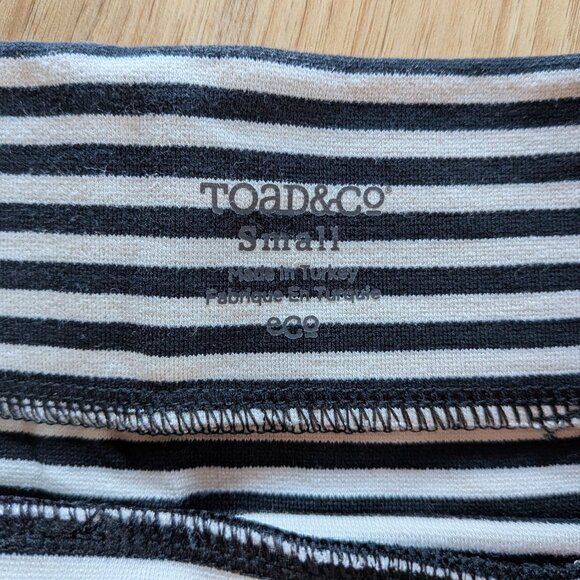 Toad&Co Transito Knee Length Stretch Pencil Skirt Black/White Striped Small - Picture 4 of 6